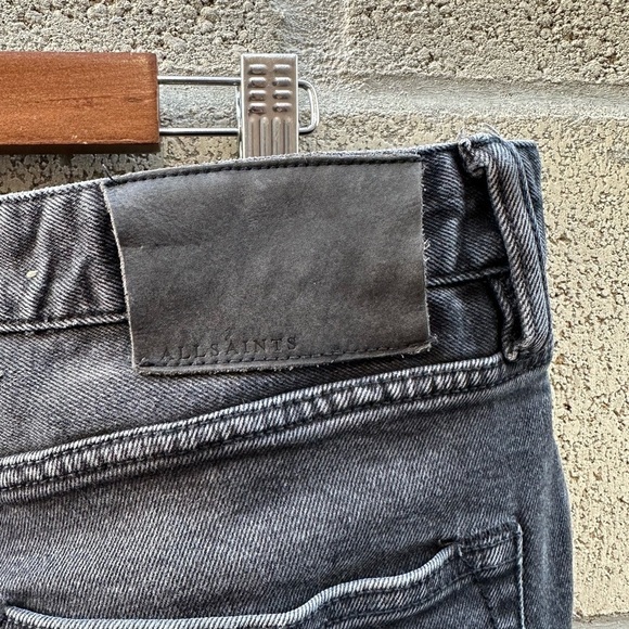 All Saints Cigarette Ripped Skinny Jeans Black Wash Men’s Size 36 - Picture 3 of 7